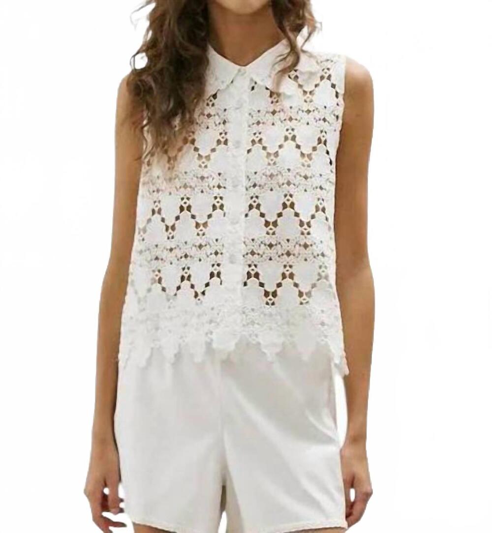 NEW MELISSA NEPTON violette sleeveless shirt in off white
